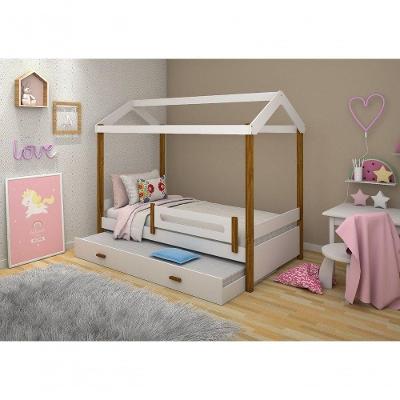 Cama Casa Eliz Branco Mel Solteiro E Cama Auxiliar