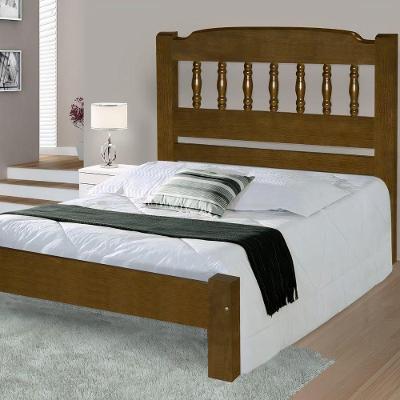 Cama de Casal Viena de Madeira Angelim Imbuia