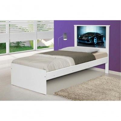 Cama Solteiro Carro Sport Raio Azul