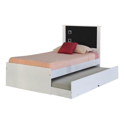 Cama Bibox Solteiro Reino Branco/preto Gran Belo