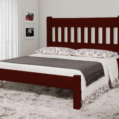Cama de Casal Imperial de Madeira Maciça Tauari Mogno