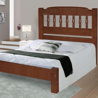Cama de Casal Viena de Madeira Angelim Castanho