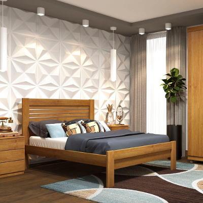 Cama Casal Safira Tcil Móveis Cor:cinamomo