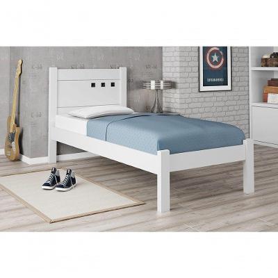 Cama Solteiro Paola Ii Branco/rosa Framar Móveis