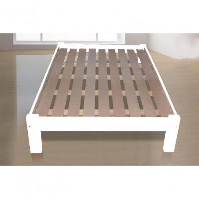 Cama de Casal Turca Porto de Madeira Maciça Angelim Pedra Tauari Branco