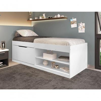 Cama Com Sapateira Solteiro 0,88 Branco