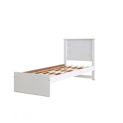 Cama Solteiro Barcelona Branco E Preto