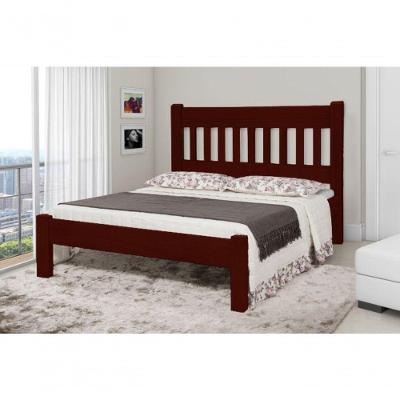Cama de Casal Imperial de Madeira Maciça Tauari Mogno