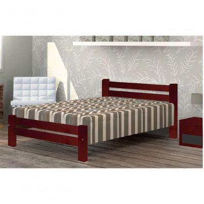 Cama Queen Size Itália de Madeira Maciça Angelim Pedra Tauari Mogno