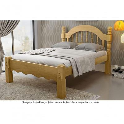 Cama Casal Em Madeira Maciça Torneada 1,40 Siena Imbuia