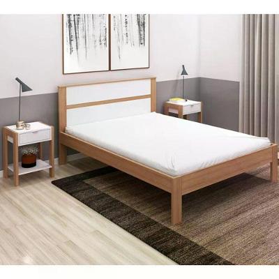 Cama Casal Cm8005 E 02 Mesas De Cabeceira Az1016 Qt3 Amendoa Branco Tecno Mobili Amendoa Branco
