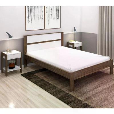Cama Casal Cm8005 E 02 Mesas De Cabeceira Az1016 Qt3 Nogal Branco Tecno Mobili Nogal Branco