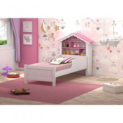 Cama Casinha De Boneca Com Nichos E Prateleira Rosa