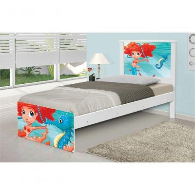 Cama Solteiro Sereia Ruiva Com Colchão