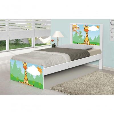 Cama Solteiro Adesivada Safari Girafa