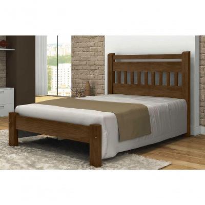 Cama Queen Size Mônaco de Madeira Maciça Angelim Pedra Tauari Imbuia