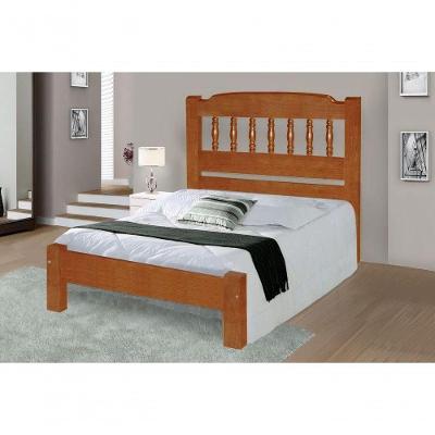 Cama Queen Size Viena de Madeira Maciça Angelim Pedra Tauari Mel