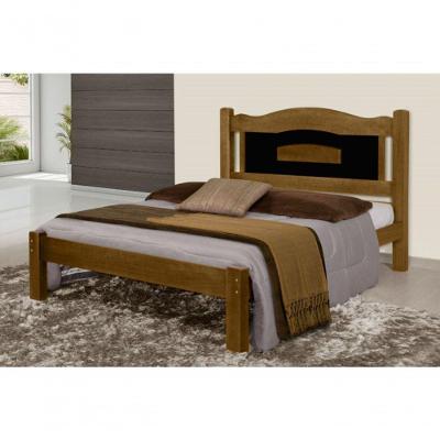 Cama Queen Size Paris de Madeira Maciça Tauari Imbuia Preto