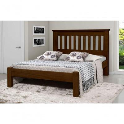 Cama de Casal Texas de Madeira Maciça Tauari Castanho