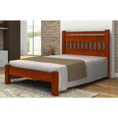 Cama Queen Size Mônaco de Madeira Maciça Angelim Pedra Tauari Mel