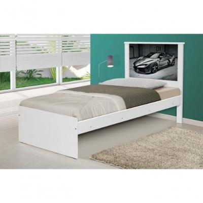 Cama Solteiro Carro Sport Chumbo Com Colchão