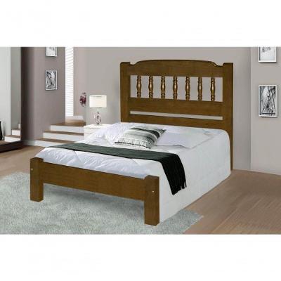 Cama Queen Size Viena de Madeira Maciça Angelim Pedra Tauari Imbuia