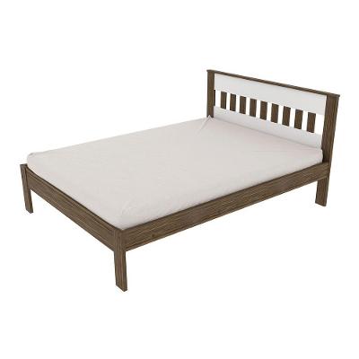 Cama De Casal Mdp Cm8007 Nogal/Branco - Gran Belo