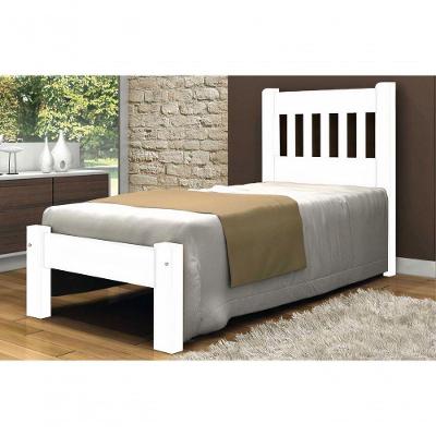 Cama Solteirão Pérola Angelim Pedra/Tauari Branco