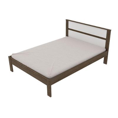 Cama De Casal Mdp Cm8005 Nogal/Branco - Gran Belo