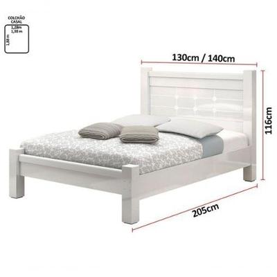 Cama De Casal Imperial 1,40 Branco - Vitamov