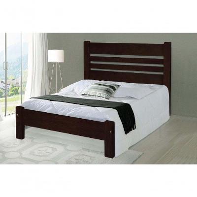 Cama Super King Size Moscou De Madeira Angelim Tabaco