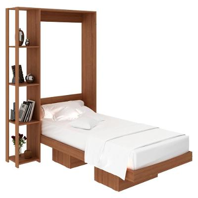 Cama Retratil De Parede Solteiro Cm8013 Amendoa