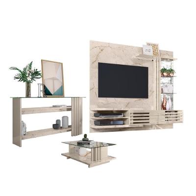 Conjunto Para Sala De Estar Completo Zimmer Calacata Off-white