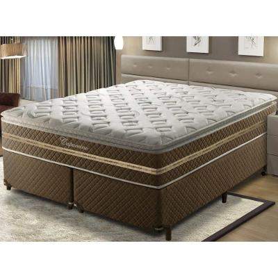 Cama Box Queen Umaflex Capuccino 158x198x75cm Molas Ensacadas Marrom/Branco