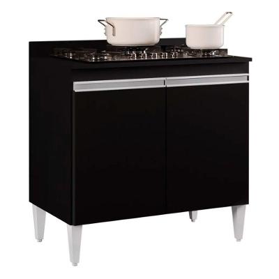 Balcão Para Cooktop 2S Brenda 80Cm Preto