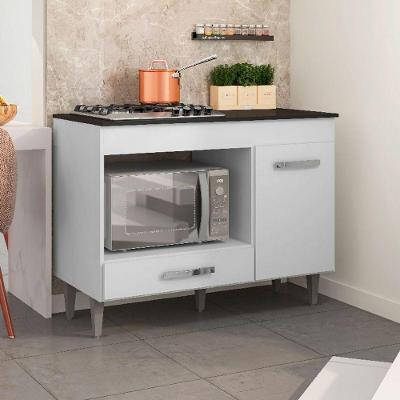 Balcão Cooktop 4 Bocas Para Forno Microondas Carla Branco - Ajl