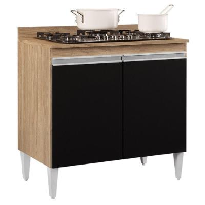 Balcão Para Cooktop 80cm 2 Portas Flórida Castanho preto