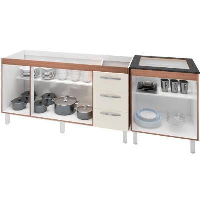 Balcao Pia 150cm E Cooktop 5 Bocas Savana Off White Mobbs Savana Off White