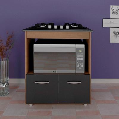 Balcao Com Tampo Cooktop 4 Bocas 75cm 9440 Savana Preto Mobbs Savana Preto