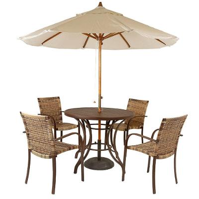 Combo 4 Cadeiras Fibra , Mesa  Marrom E  Bege