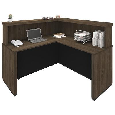 Balcão Escritório Office Atria 147X147Cm A02 Charuto Preto