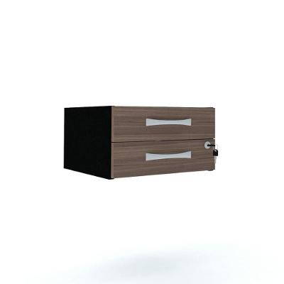 Gaveteiro Aéreo 2 Gavetas Com Chave Pe40 Em Mdp Walnut