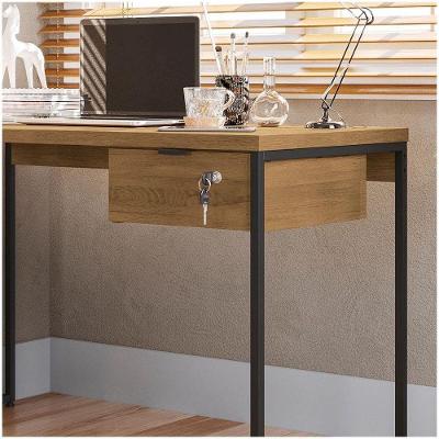 Gaveteiro De Mesa 1 Gaveta Com Chave Industrial Freijó 36cm