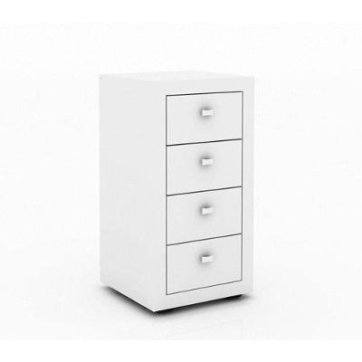 Gaveteiro para Escritório 04 Gavetas Branco Tecno Mobili