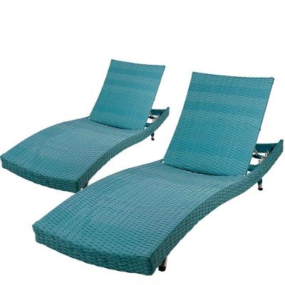 2 Espreguiçadeiras Com 6 Regulagens Azul Turquesa