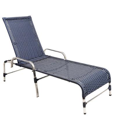 Espreguiçadeira Esteira Catar de Alumínio Piscina Azul Dark