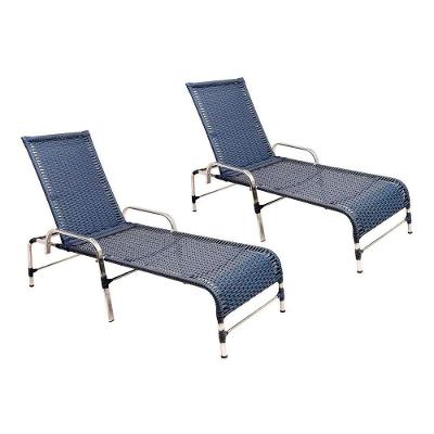 2 Espreguiçadeiras Catar + Mesa Centro Azul Dark