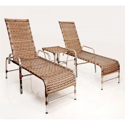 Espreguiçadeiras E Mesa Confortável Para Piscina Capuccino