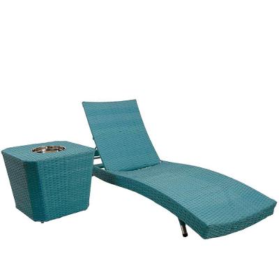Espreguiçadeira Com Mesa 6 Regulagens Azul Turquesa