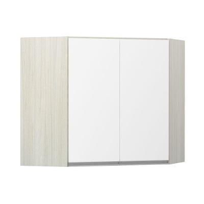 Armário De Canto Diagonal 2 Portas Lis Legno Crema C/Branco